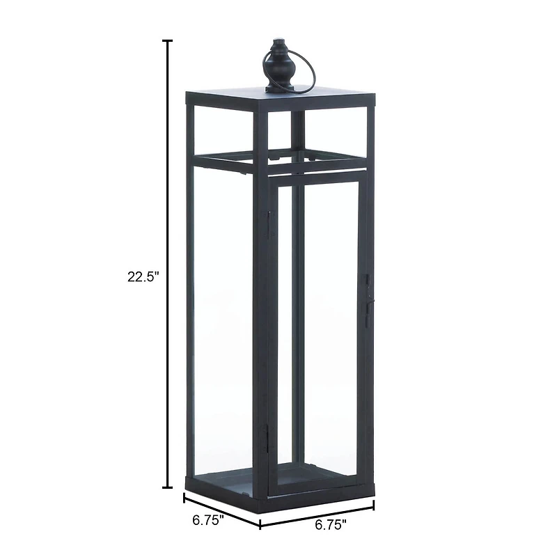 22.5" Black Dramatic Geometry Lantern