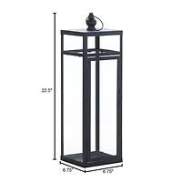 22.5" Black Dramatic Geometry Lantern