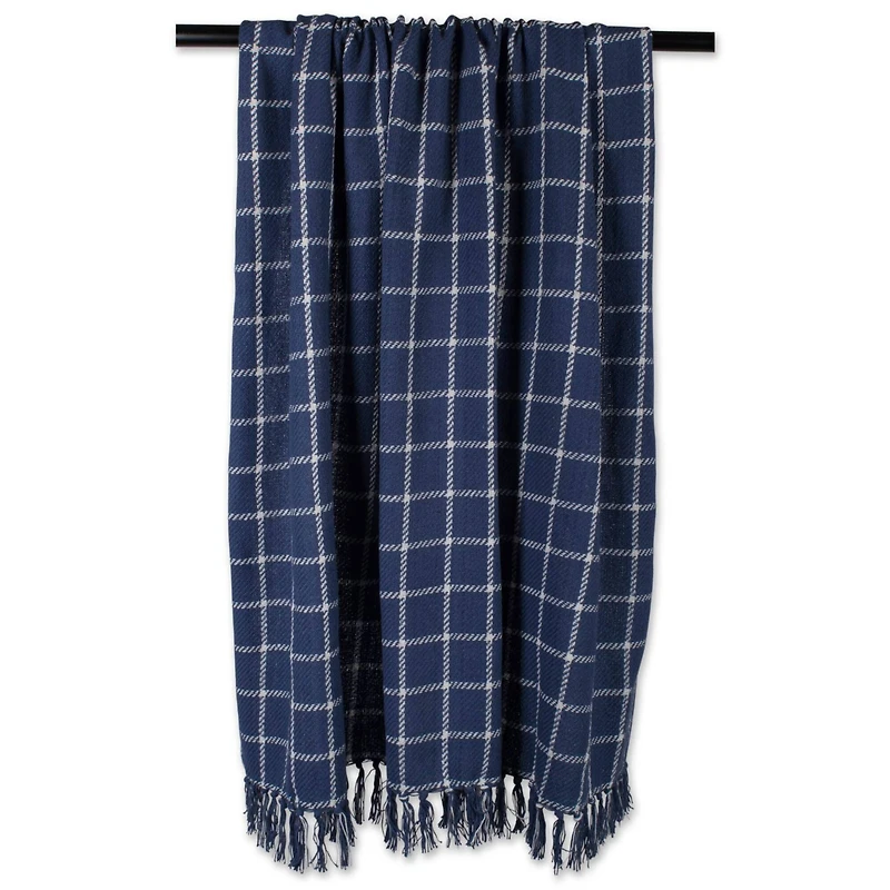 DII® French Blue Checked Plaid Throw