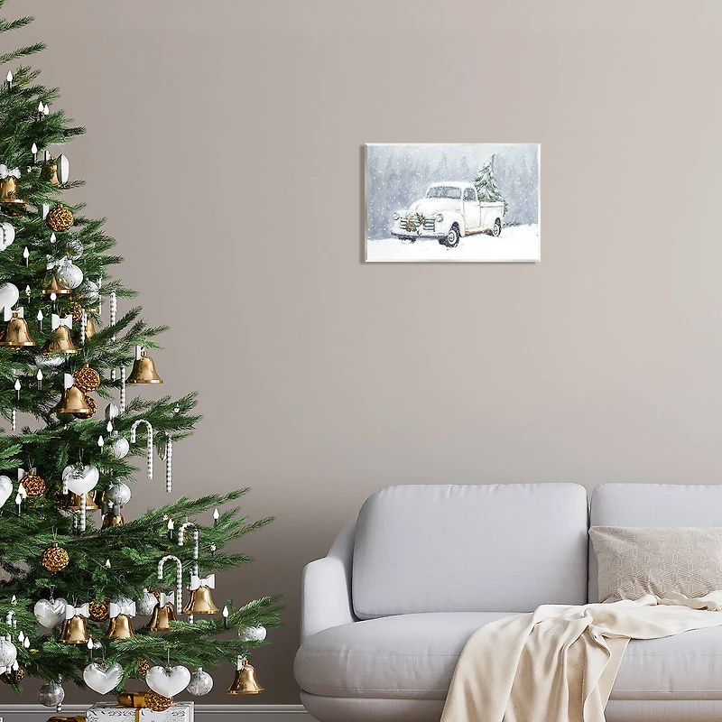 Stupell Industries Seasonal Niveous Snow Truck Scene Wall Plaque Art