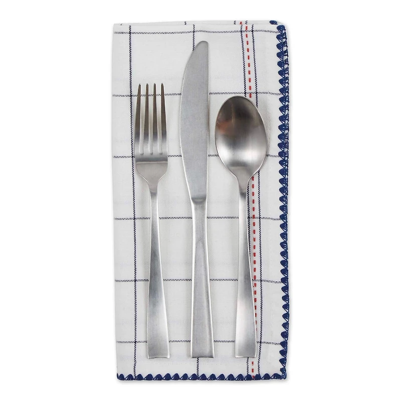 Kitchen Windowpane Embellished Napkin, 4ct.