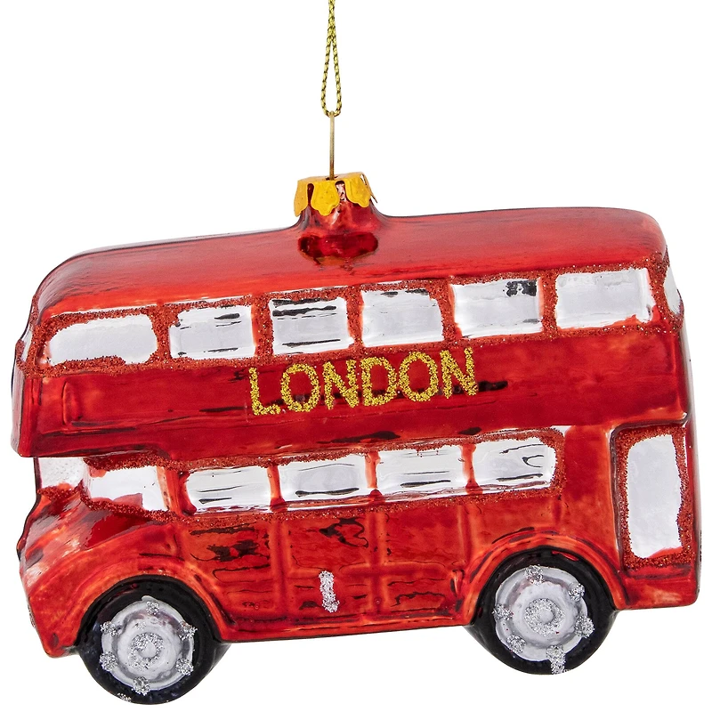 4.5" Red Double Decker London Tour Bus Christmas Ornament
