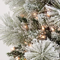 7.5ft. Pre-Lit Snowy Yorkshire Artificial Christmas Tree, Clear Lights