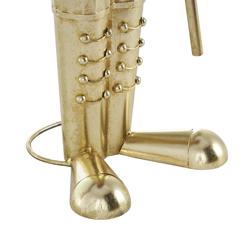 52" Red Metal Nutcracker Standing Sculpture