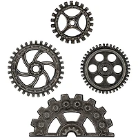 Idea-Ology Metal Industrial Gears 1.5" To 3" 4/Pkg-Antique Nickel