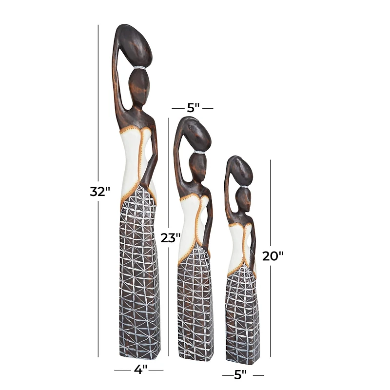 Set of 3 Gold Albizia Bohemian Sculpture, 4" x 4" x 4"