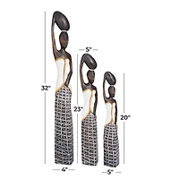 Set of 3 Gold Albizia Bohemian Sculpture, 4" x 4" x 4"