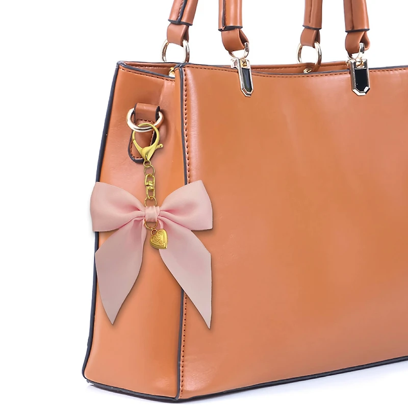 Blue Moon Studio™ Pink Fabric Bow Bag Charm