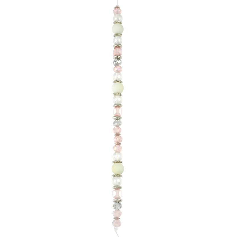 Pink & White Glass Round Beads Mix by Bead Landing™