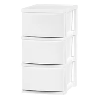 IRIS® 24.5" White 3-Drawer Narrow Plastic Storage Chests, 2ct.
