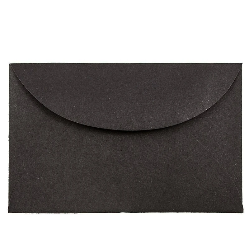 JAM Paper 3.63" x 2.38" Black Linen Mini Envelopes, 50ct.