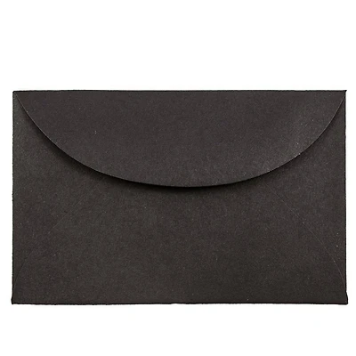 JAM Paper 3.63" x 2.38" Black Linen Mini Envelopes, 50ct.