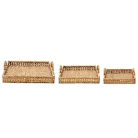 Hello Honey® Decorative Water Hyacinth Tray Set