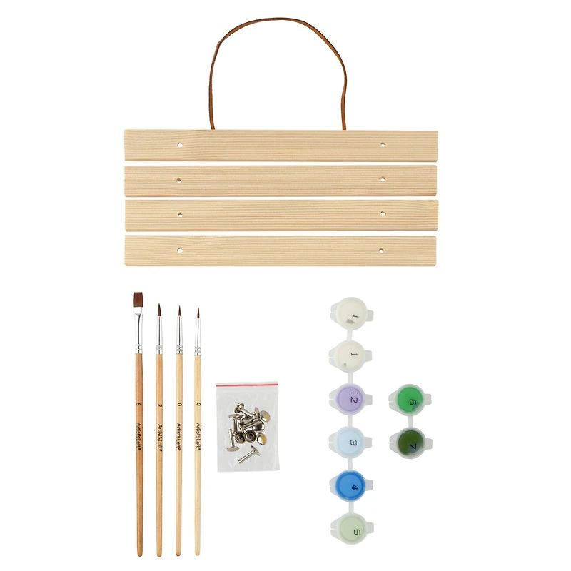 8" x 10" Purple Vase & Blue Flowers Paint-by-Number Kit with Wood Display Hanger by Artist's Loft®