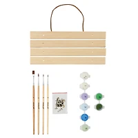 8" x 10" Purple Vase & Blue Flowers Paint-by-Number Kit with Wood Display Hanger by Artist's Loft®