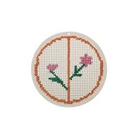 4" Round Cross Stitch Wood Canvas, 4ct. by Loops & Threads®