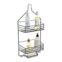 Bath Bliss Matte Black 2 Tier Aztec Shower Caddy