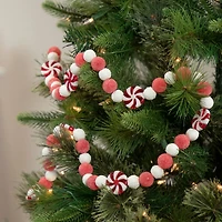 4ft. Peppermint Candy Beaded Christmas Garland