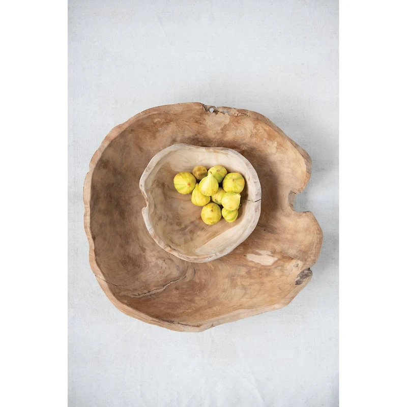 Hello Honey® 4" Assorted Large Teak Wood Bowl