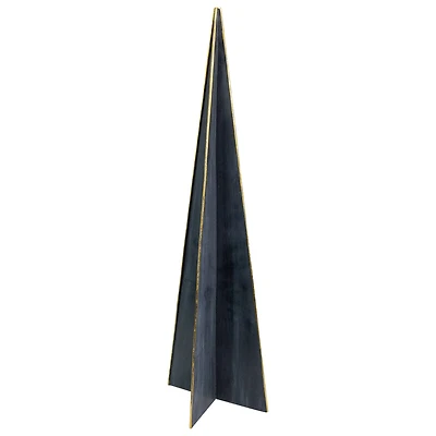 20" Blue & Gold Triangular Christmas Tree Tabletop Décor