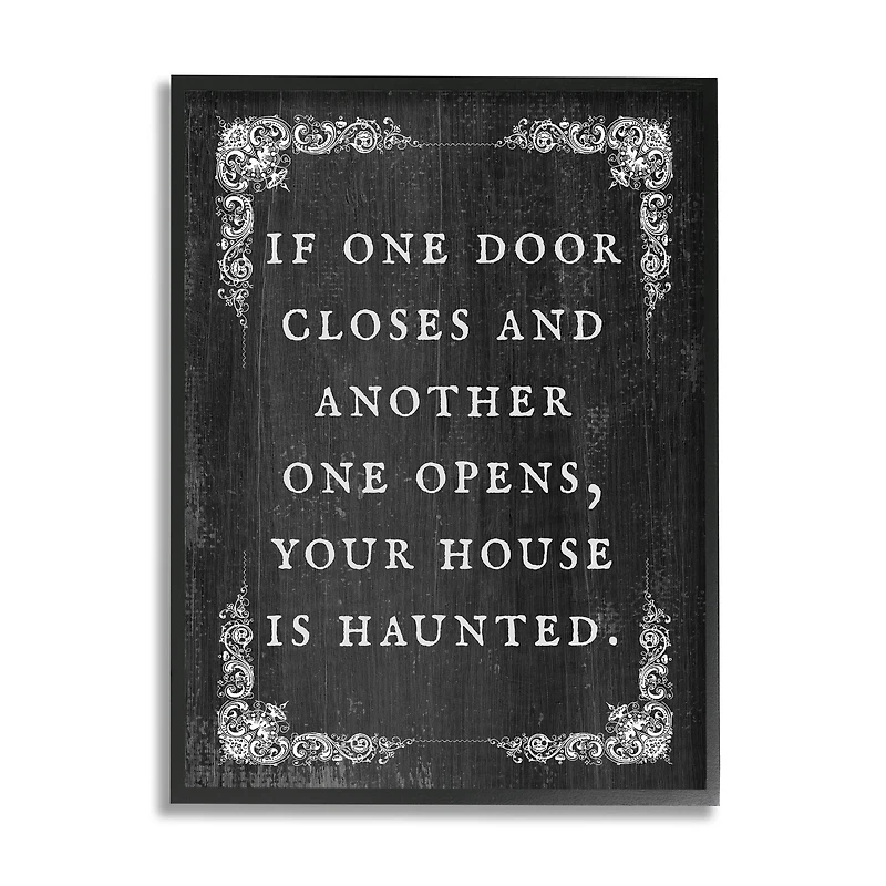 Stupell Industries Funny Haunted House Phrase Framed Giclee Art