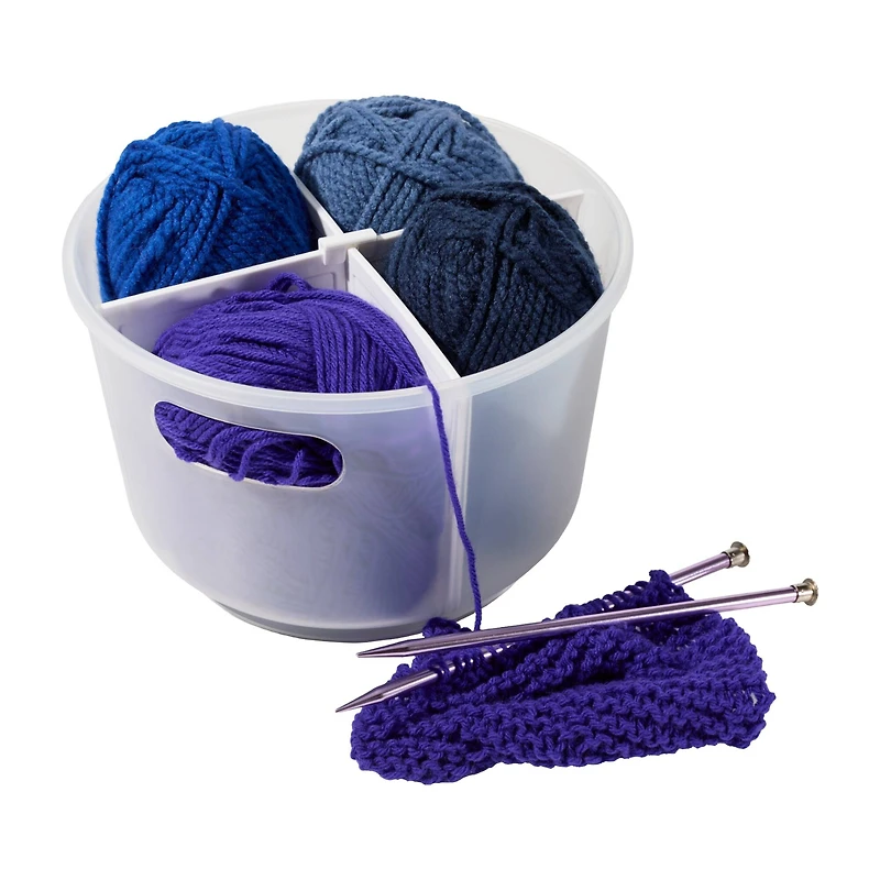 madesmart® White Portable Turntable with Dividers