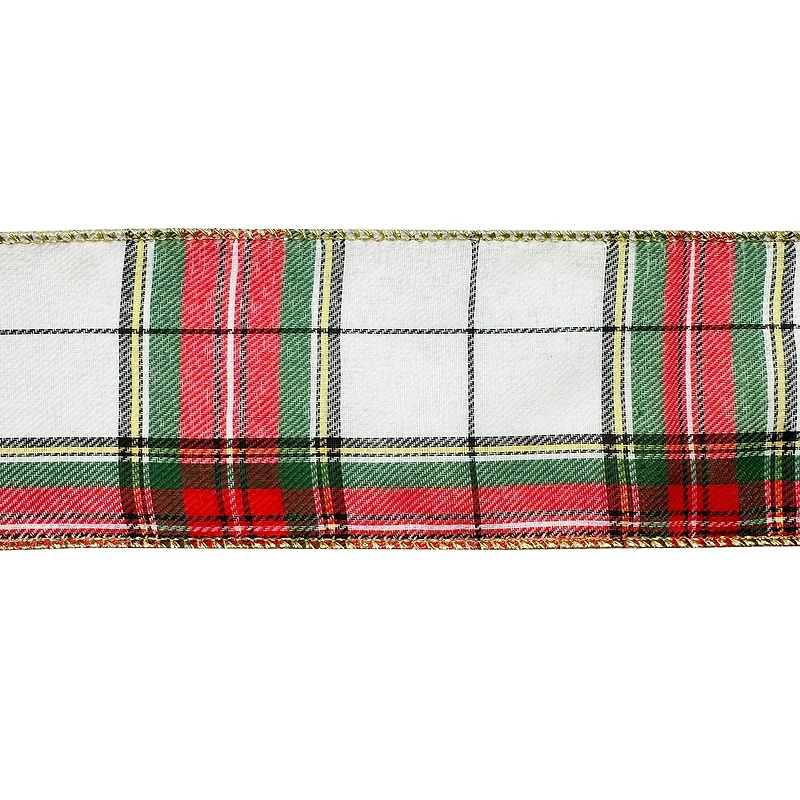 20.5" Green & Natural Plaid Tree Bow by Celebrate It®