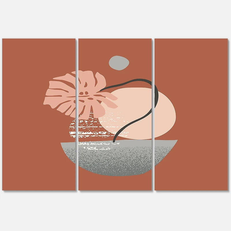 Designart - Tropical Palm Leaf & Abstract Geometry Shapes IV