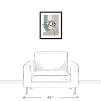 Black Lined Hand & Lotus Black Framed Canvas