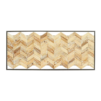 The Novogratz Brown Teak Wood Farmhouse Wall Decor, 23" x 52" x 1"