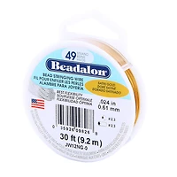 Beadalon® 0.61mm Satin Gold 49 Strand Stainless Steel Bead Stringing Wire, 30ft.