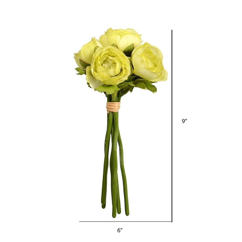 Mini Spring Green Ranunculus Artificial Bundle