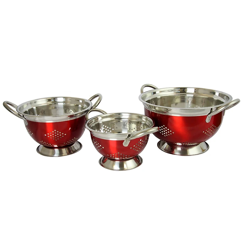 Oster Metaline Red Round Asian Colander Set