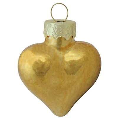 Whitehurst 56ct. 2" Shiny Gold Glass Heart Ornaments