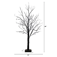 4ft. Pre-Lit Halloween Black Twig Artificial Tree with 180 Orange & Purple LED Lights