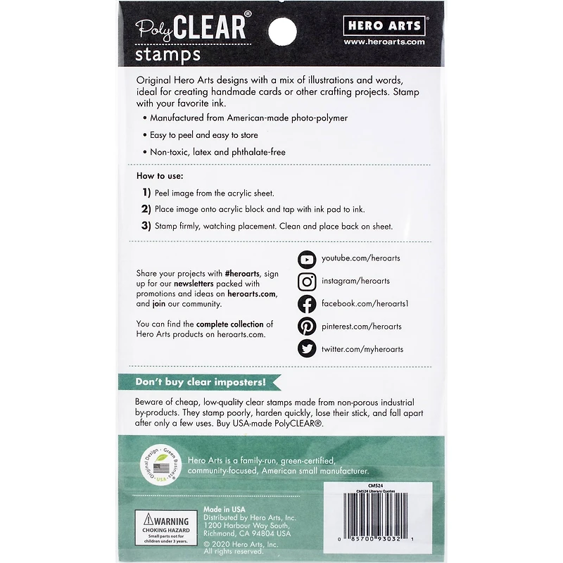 Hero Arts Literary Quotes Clear Stamps