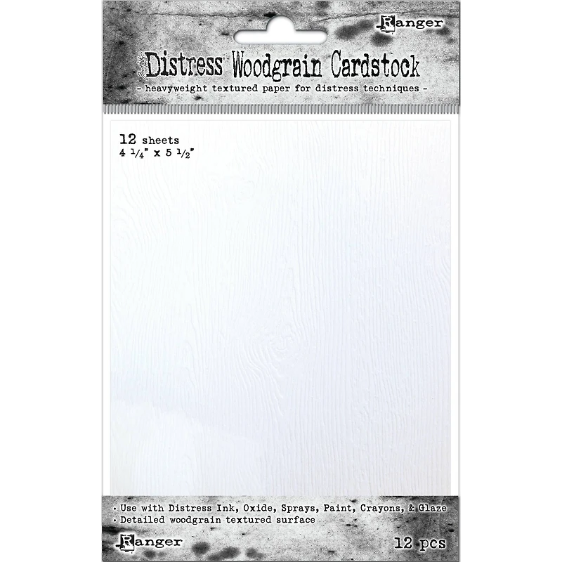 Tim Holtz Distress® 4.25" x 5.5" White Cardstock Paper, 12 Sheets
