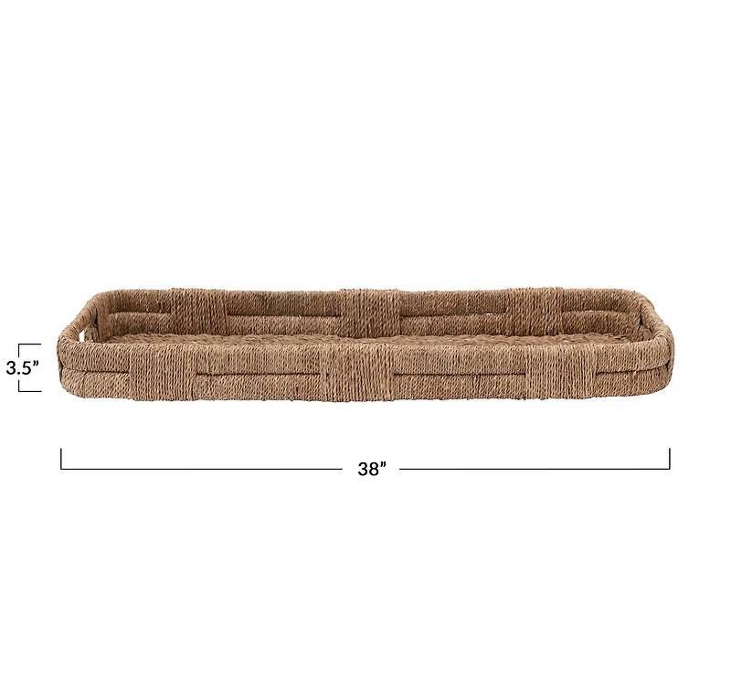 Hello Honey® Natural Hand-Woven Bankuan Tray with Handles