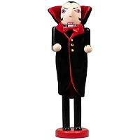 14" Black & Red Wooden Vampire Halloween Nutcracker