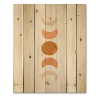 Designart - Minimalist Moon Phases - Modern Print on Natural Pine Wood