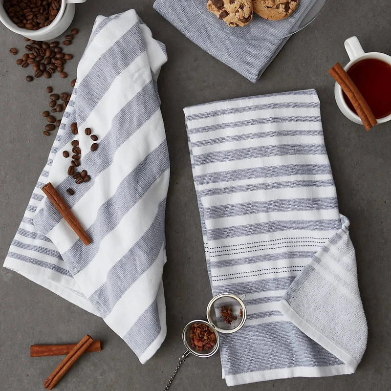 DII® French Blue French Terry Dish Towels, 3ct.