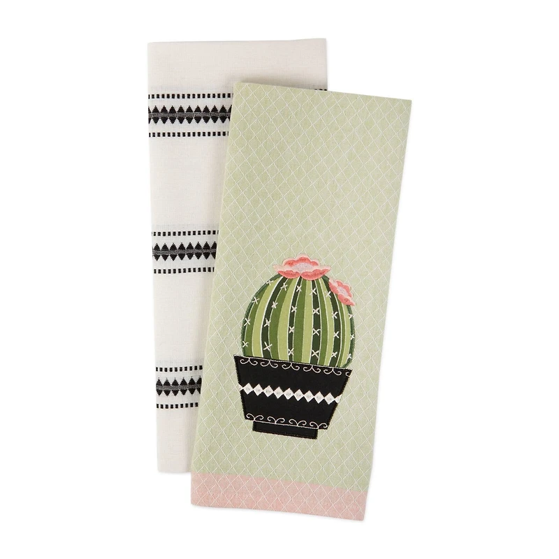 DII® Cactus Embellished Dishtowel Set