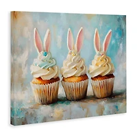 Stupell Industries Festive Bunny Ear Cupcakes Canvas Wall Art