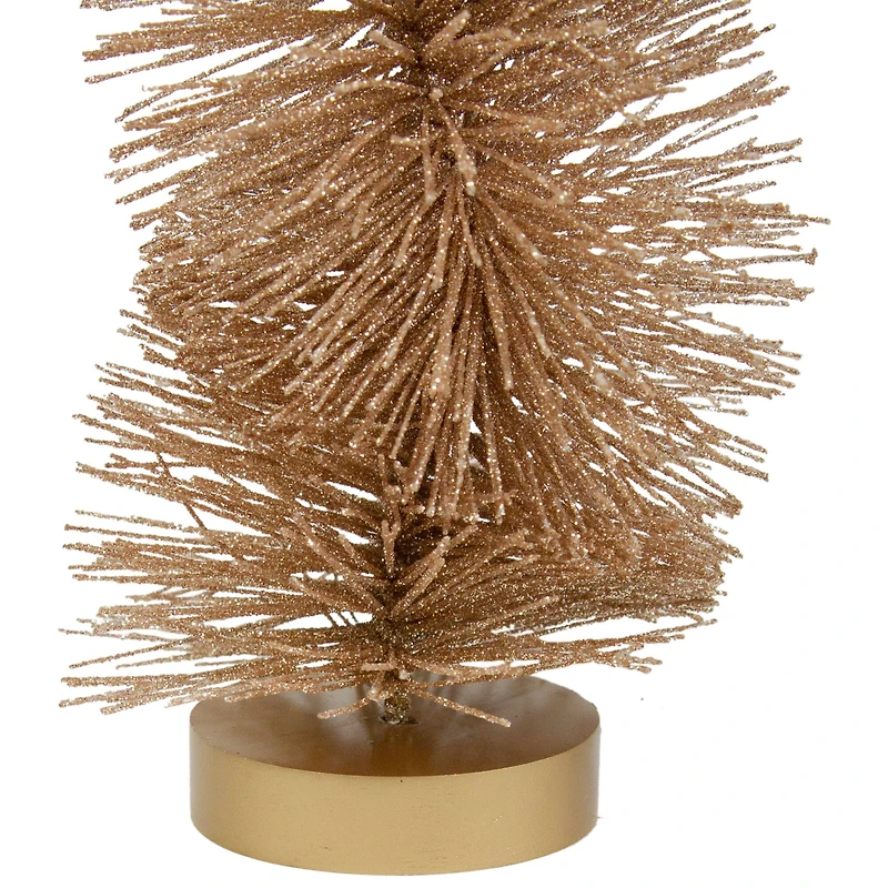 14" Gold Glittered Spiral Sisal Christmas Tree Tabletop Décor