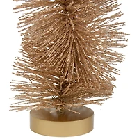 14" Gold Glittered Spiral Sisal Christmas Tree Tabletop Décor