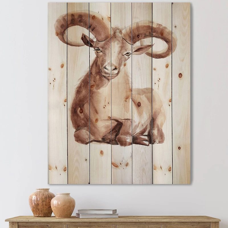 Designart - Portrait of Wild Ram With Mighty Horns II