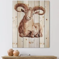 Designart - Portrait of Wild Ram With Mighty Horns II