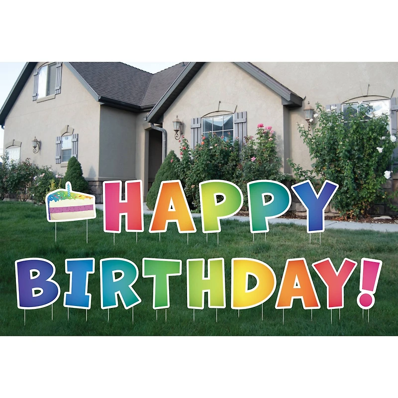 Rainbow Happy Birthday Yard Sign by Celebrate It™
