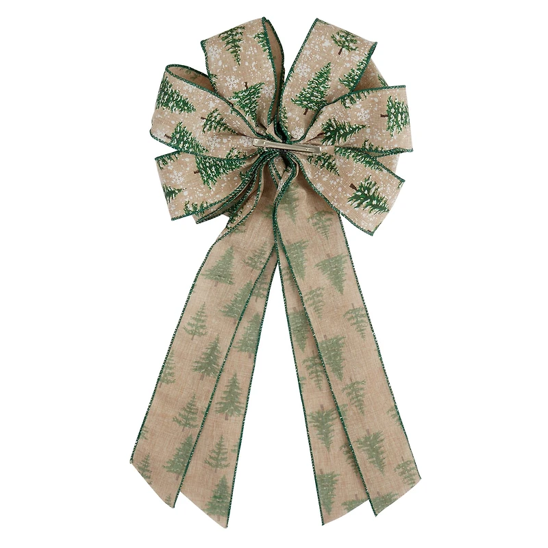 21" Snowy Tree Tree Green Bow by Celebrate It®