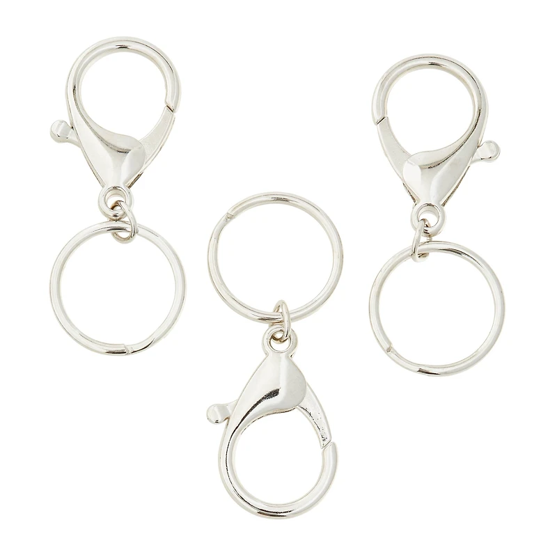 Premium Metals Rhodium Keyring Lobsters by Bead Landing™